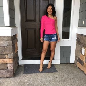 Divided by H&M| Pink One shoulder Top Blouse Small